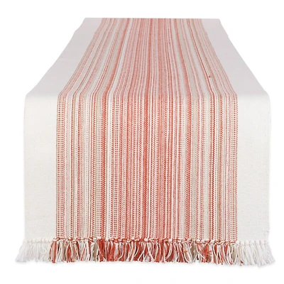 DII® 108" Pimento Striped Fringed Table Runner