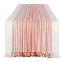 DII® 108" Pimento Striped Fringed Table Runner