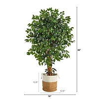 5.5ft. Palace Ficus Artificial Tree with in Handmade Natural Jute and Cotton Planter
