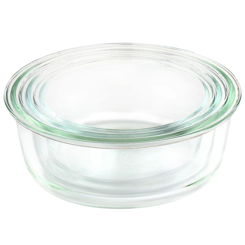 Martha Stewart Round Glass Storage Container Set with Leak Proof Lids