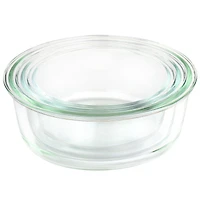 Martha Stewart Round Glass Storage Container Set with Leak Proof Lids