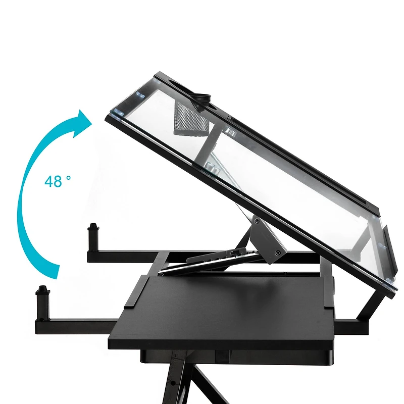 Metal & Glass Artist Table by Artist's Loft