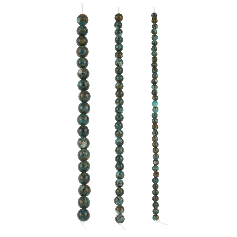 Blue Reconstituted Impression Jasper Round Bead Mix by Bead Landing™