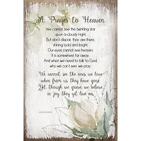 A Prayer To Heaven Inspirational Wood Plaque
