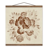 Terracotta Flower Teak Hanging Canvas