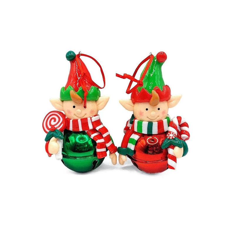 Wizardi 3" Glossy Gingerbread with Lollipop Elf Christmas Ornament