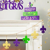 Glitzhome® 6ft Mardi Gras Metal Fleur-de-Lis Garland