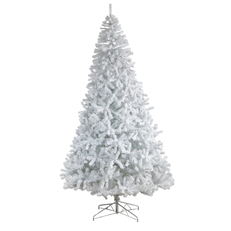 10ft. Pre-Lit White Artificial Christmas Tree, Clear LED Lights