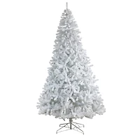 10ft. Pre-Lit White Artificial Christmas Tree, Clear LED Lights
