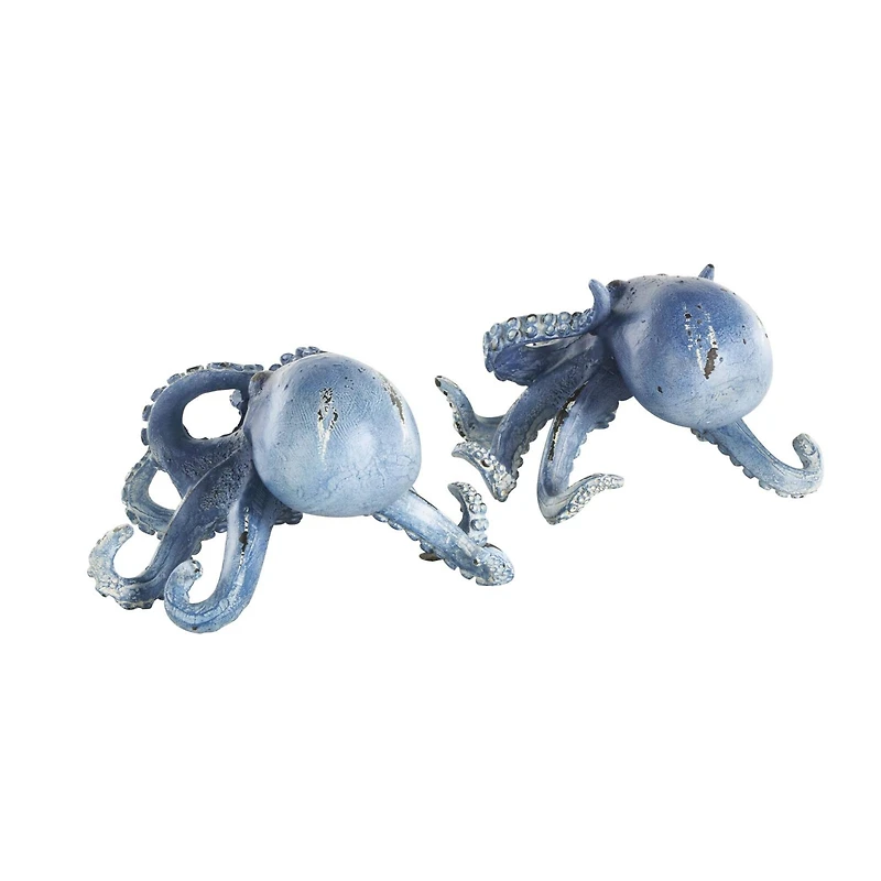 Dark Blue Octopus Sculpture Set