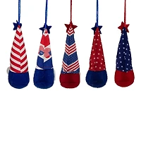 6.5" Patriotic 4th of July Americana Gnome Ornament Set