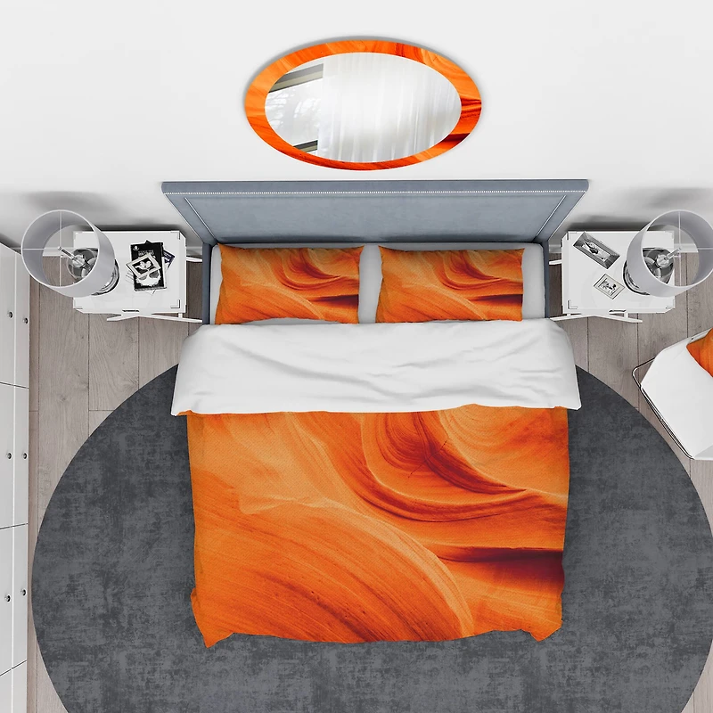 Designart 'Orange Upper Antelope Canyon' Landscape Bedding Set