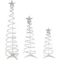 3ft., 4ft., & 6ft. Pre-Lit Spiral Artificial Christmas Tree Set