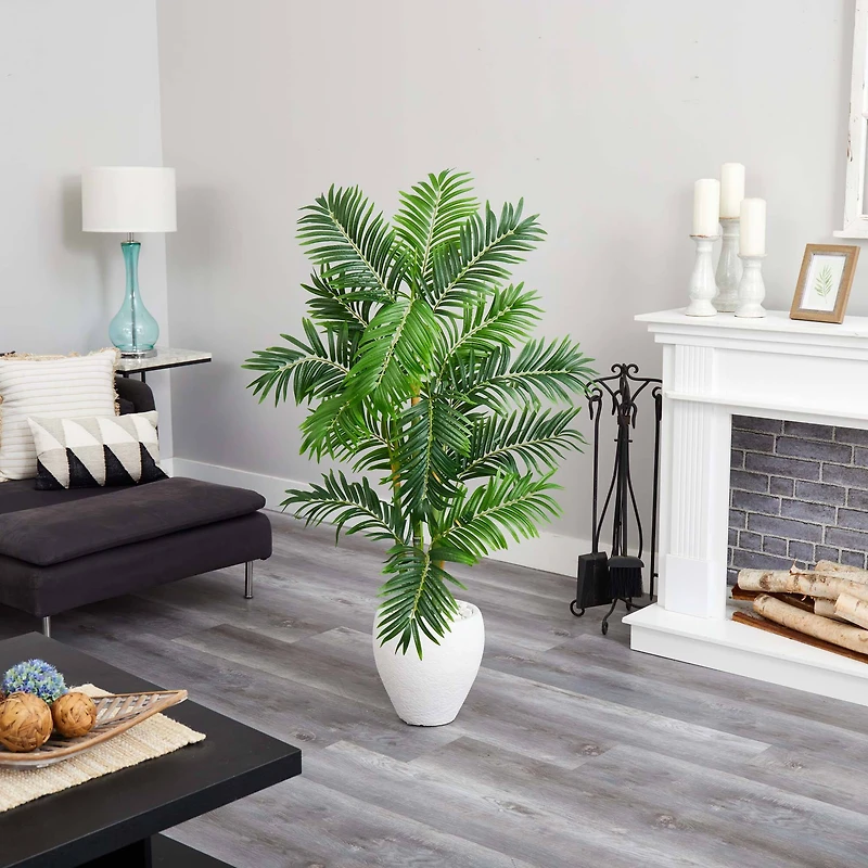 5ft. Areca Palm Tree in White Planter