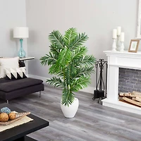 5ft. Areca Palm Tree in White Planter