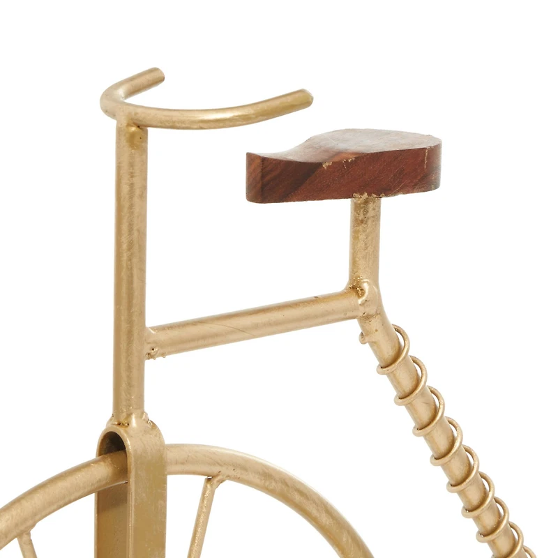 17" Gold Metal Traditional Bicycle Sculpture