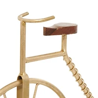 17" Gold Metal Traditional Bicycle Sculpture