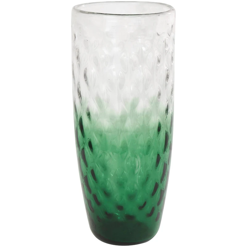 20" Green Ombre Handmade Glass Vase