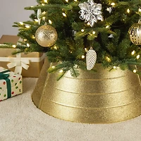 Glitzhome® 2ft. Gold Glitter Metal Tree Collar