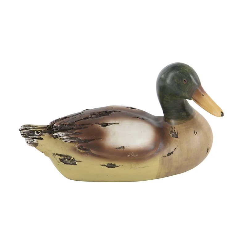 Beige Rustic Polystone Duck Sculpture Set