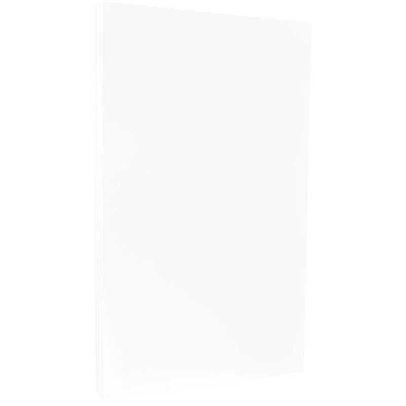 JAM Paper Bright White Wove 8.5" x 14" 24lb. Legal Strathmore Paper, 100 Sheets