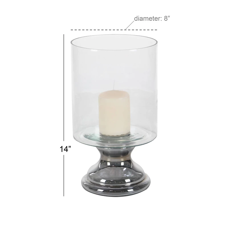 14" Clear Glass Traditional Candle Holder