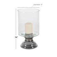 14" Clear Glass Traditional Candle Holder