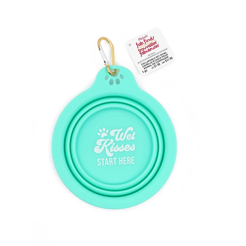 Teal Collapsible Pet Bowl by Fab Finds