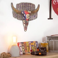 Patriotic to the Bone Embossed Metal Sign