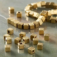 12 Packs: 2 ct. (24 total) Hamilton Gold Antique Cube Beads, 4mm by Bead Landing™