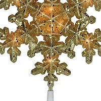 9" Gold Lighted Snowflake Christmas Tree Topper