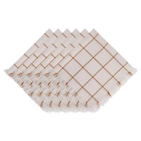 DII® Honey Gold Check Fringed Cloth Dinner Napkins, 6ct.