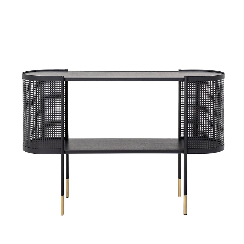 Hello Honey® Metal Console Table with Shelf & Brass Finish Legs