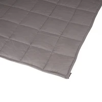 Glitzhome® Gray Cotton Shell Quilted Weighted Blanket with Polyester Filling