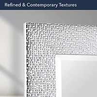 Head West 29" Chrome & White Tile Textured Framed Vanity Mirror