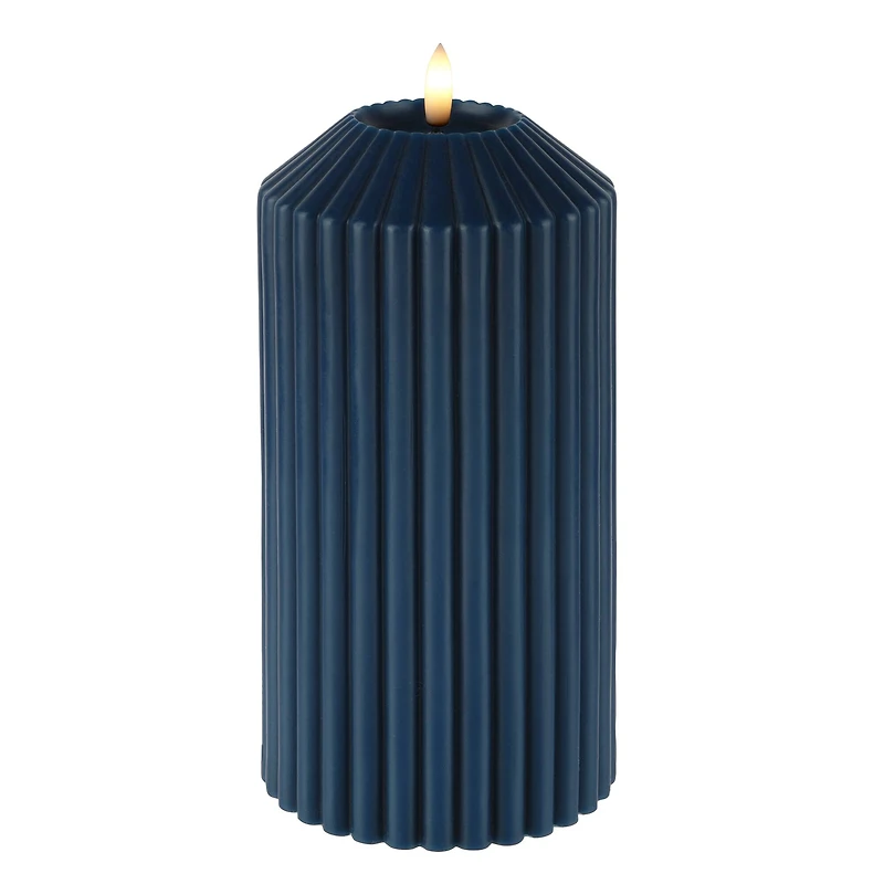 8" Ribbed Wax LED Pillar Candle by Ashland