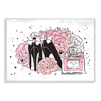 Stupell Industries Glam Pink Peonies Black Fashion Bow Heels Wall Plaque