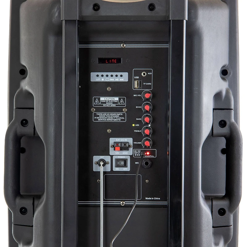 beFree Sound 15" 900 Watt Bluetooth Powered Portable PA Party Speaker