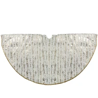 48" Ivory & Gold Wood Grain Pattern Christmas Tree Skirt