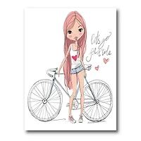 Designart - Young Girl With Bicycle