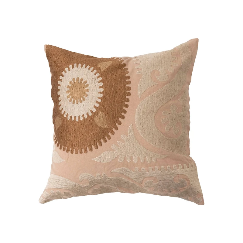 Hello Honey® Cotton Embroidered Suzani Pillow With Chambray Back