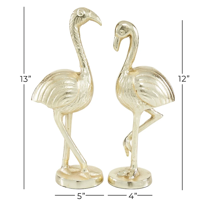 Gold Aluminum Glam Birds Sculpture Set