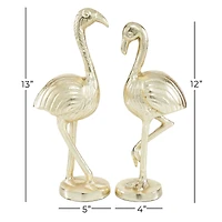 Gold Aluminum Glam Birds Sculpture Set
