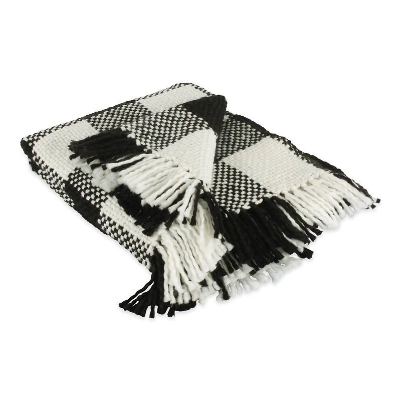 DII® Black & White Check Acrylic Woven Throw