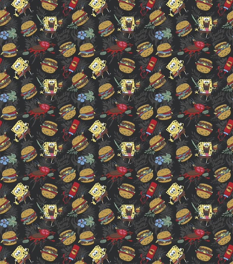 Nickelodeon SpongeBob & Plankton Patties Cotton Fabric