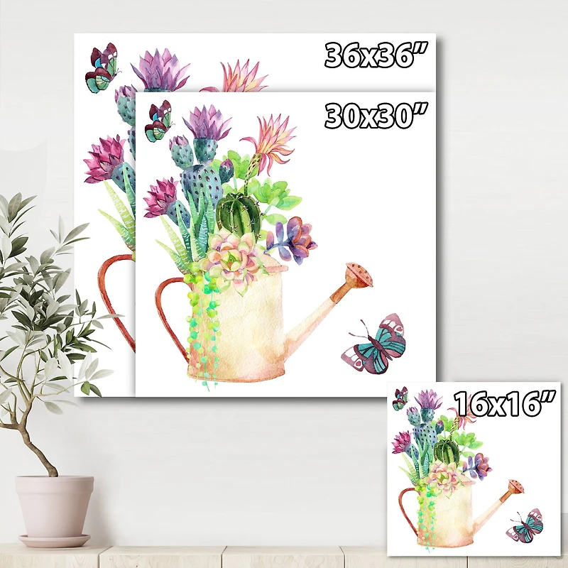 Designart - Succulents In Old Watering Can