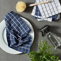 DII® French Blue Combo Windowpane Dishcloths, 6ct.