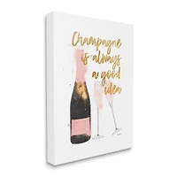 Stupell Industries Champagne Always Good Idea Phrase Chic Wine Bottle Canvas Wall Art