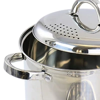 Oster Sangerfield 5qt. Stainless Steel Pasta Pot with Strainer Lid and Steamer Basket