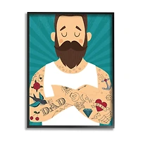 Stupell Industries Best Dad Father's Day Tattoos Framed Giclee Art